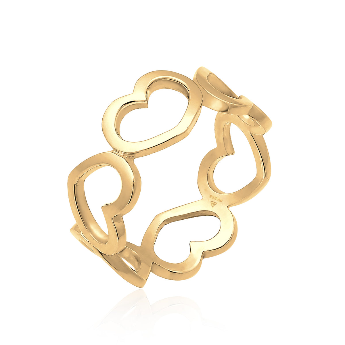 Gold - Elli | Ring Herz | 925er Sterling Silber Vergoldet