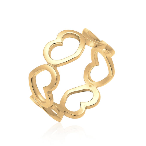Gold - Elli | Ring Herz | 925er Sterling Silber Vergoldet