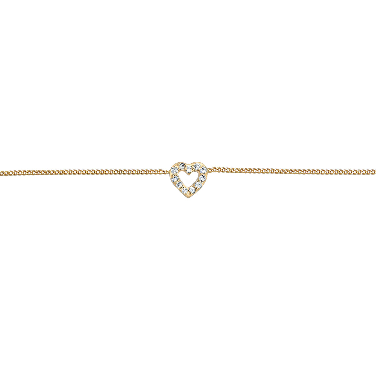 Gold - Elli | Choker Herz | Mit Kristallen von Swarovski® (Weiß) | 925er Sterling Silber Vergoldet