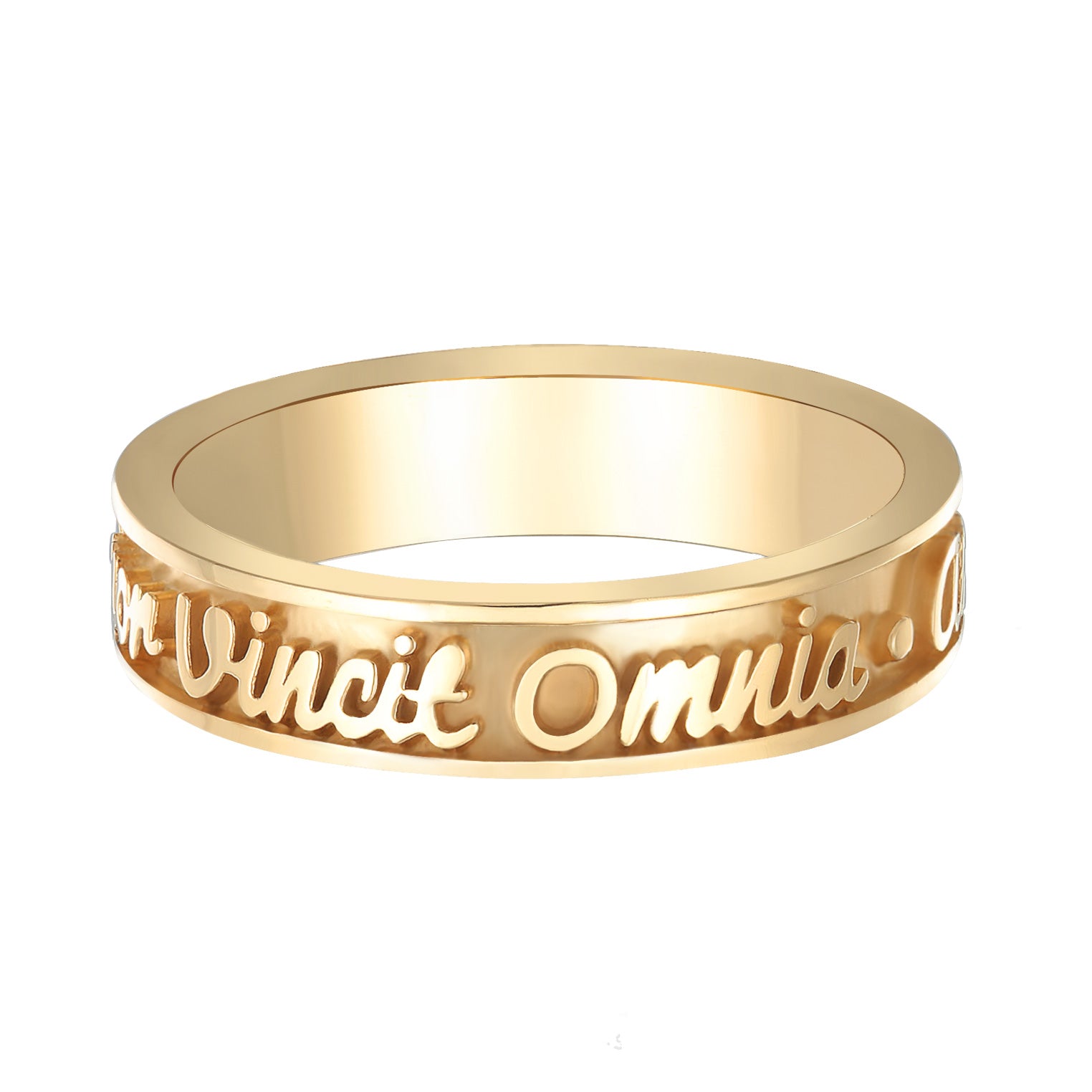 Gold - Elli | Bandring Amor Vincit Omnia | 925er Sterling Silber Vergoldet