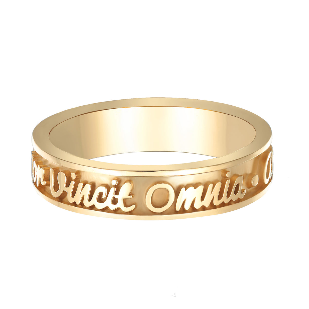 Gold - Elli | Bandring Amor Vincit Omnia | 925er Sterling Silber Vergoldet