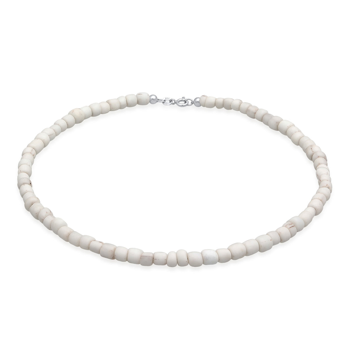 Weiß - Elli | Choker Glasperlen Weiß | 925er Sterling Silber Vergoldet