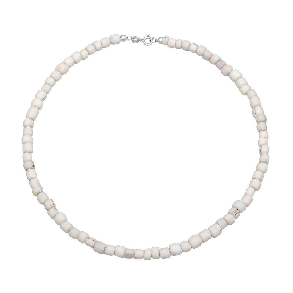 Weiß - Elli | Choker Glasperlen Weiß | 925er Sterling Silber Vergoldet