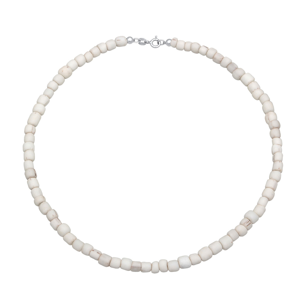 Weiß - Elli | Choker Glasperlen Weiß | 925er Sterling Silber Vergoldet