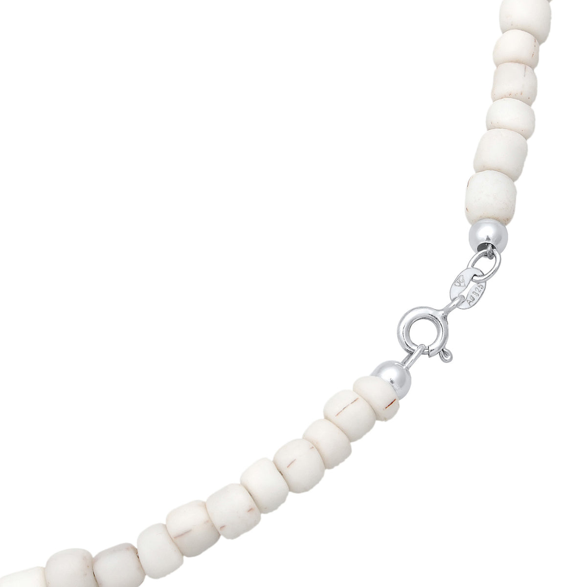 Weiß - Elli | Choker Glasperlen Weiß | 925er Sterling Silber Vergoldet