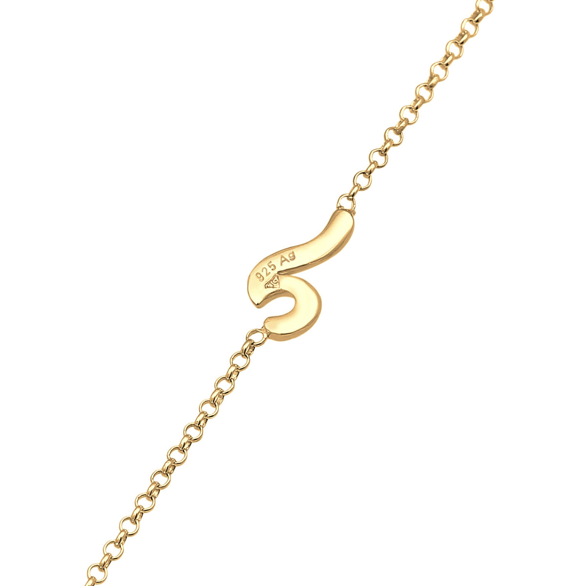 Gold - Elli | Fußkettchen Welle | 925er Sterling Silber Vergoldet