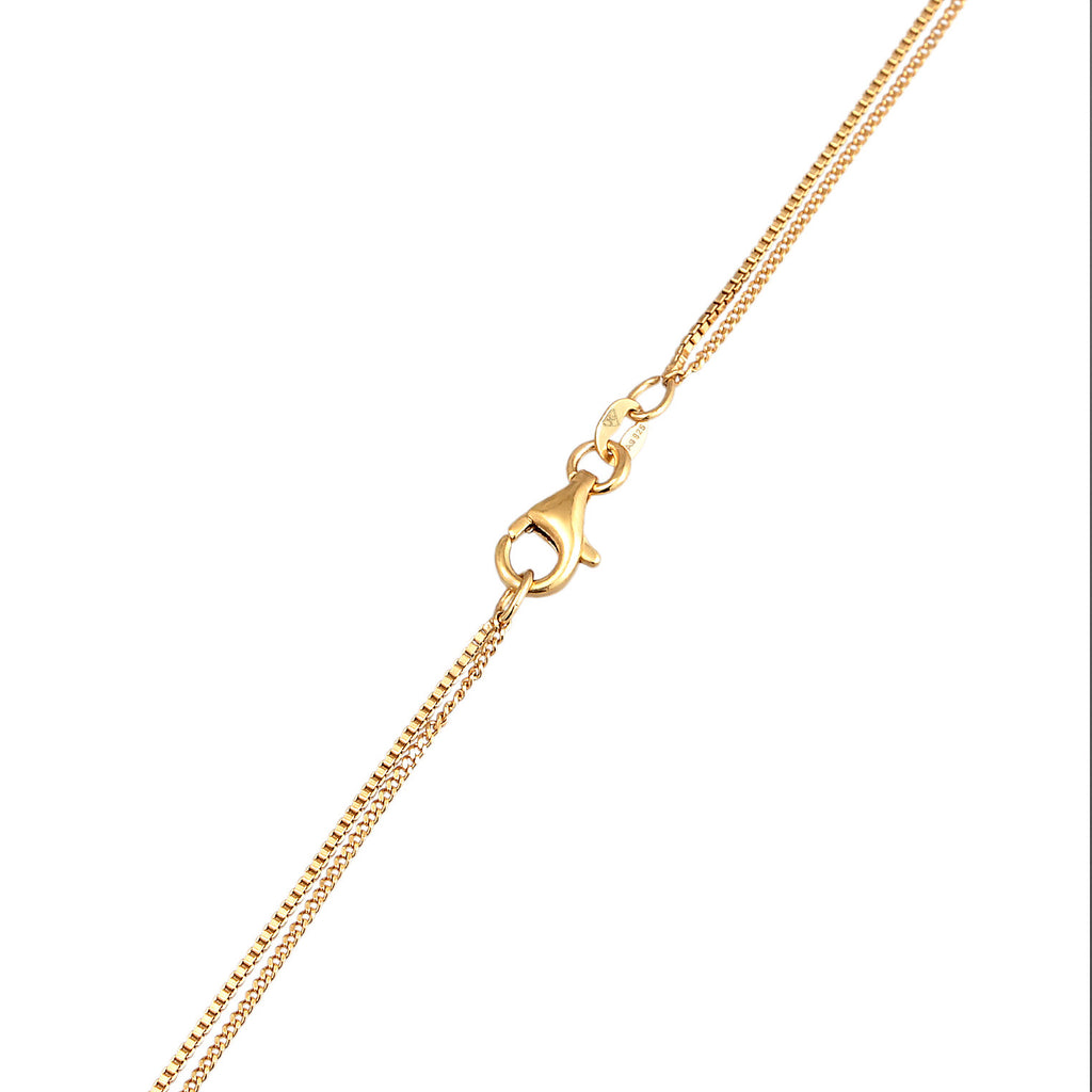 Gold - Elli | Layer-Halskette Plättchen | 925er Sterling Silber Vergoldet