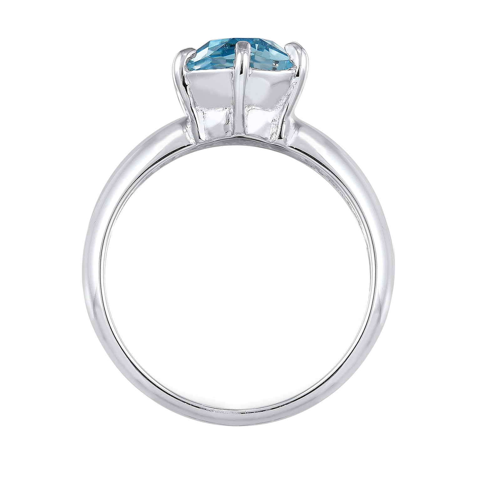 Blau - Elli | Solitär-Ring | Kristall (Blau) | 925er Sterling Silber