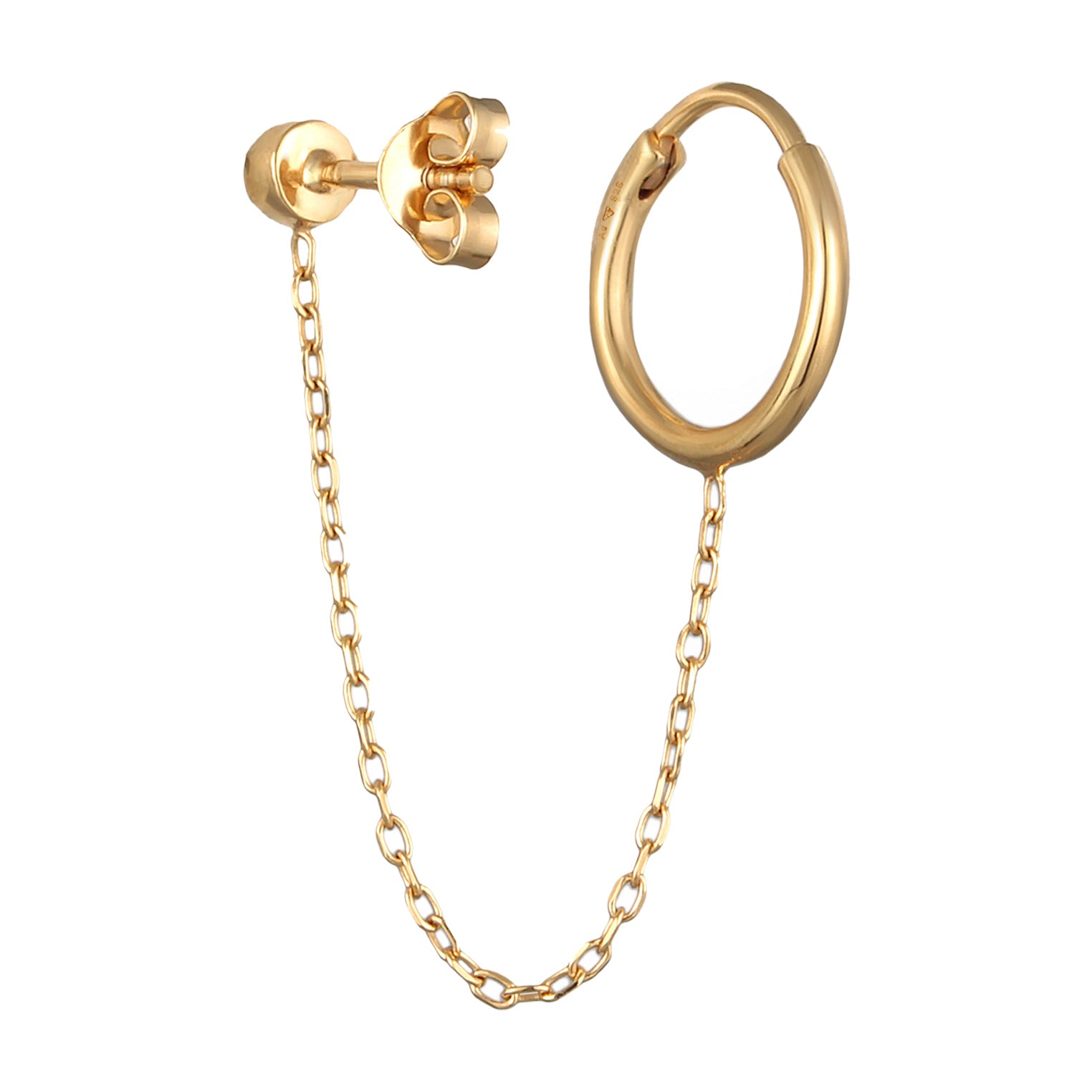 Gold - Elli | Creole Stecker 2-Loch | Mit Kristallen von Swarovski® (Weiß) | 925er Sterling Silber Vergoldet