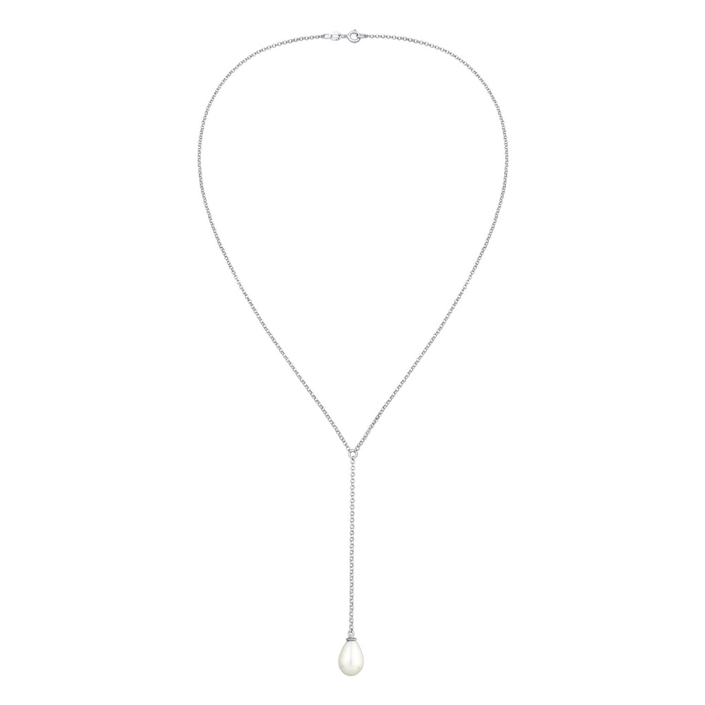 Silber - Nenalina | Y-Halskette Klassisk | Muschelkernperle | 925er Sterling Silber