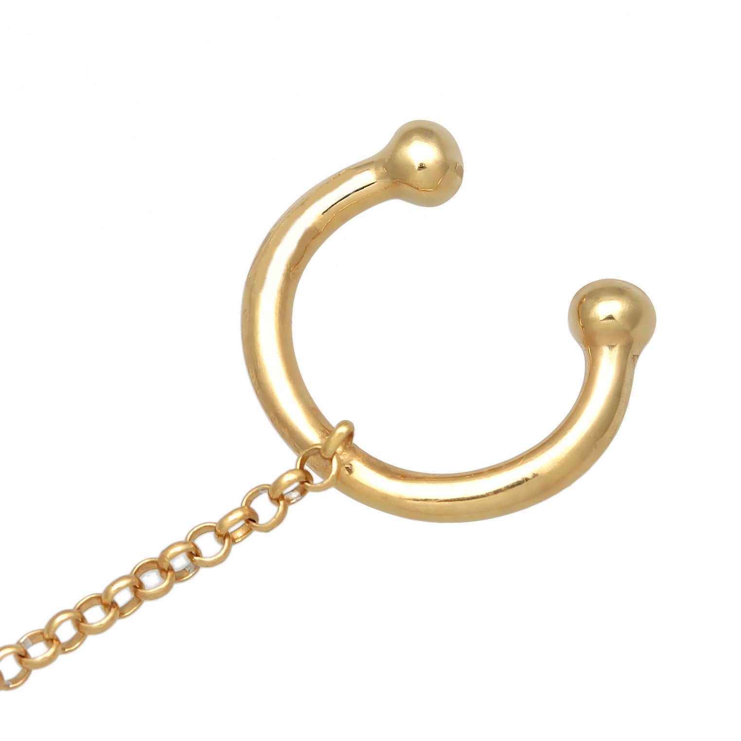 Gold - Elli | Ohrstecker Ear Chain | Süßwasserperle| 925er Sterling Silber Vergoldet