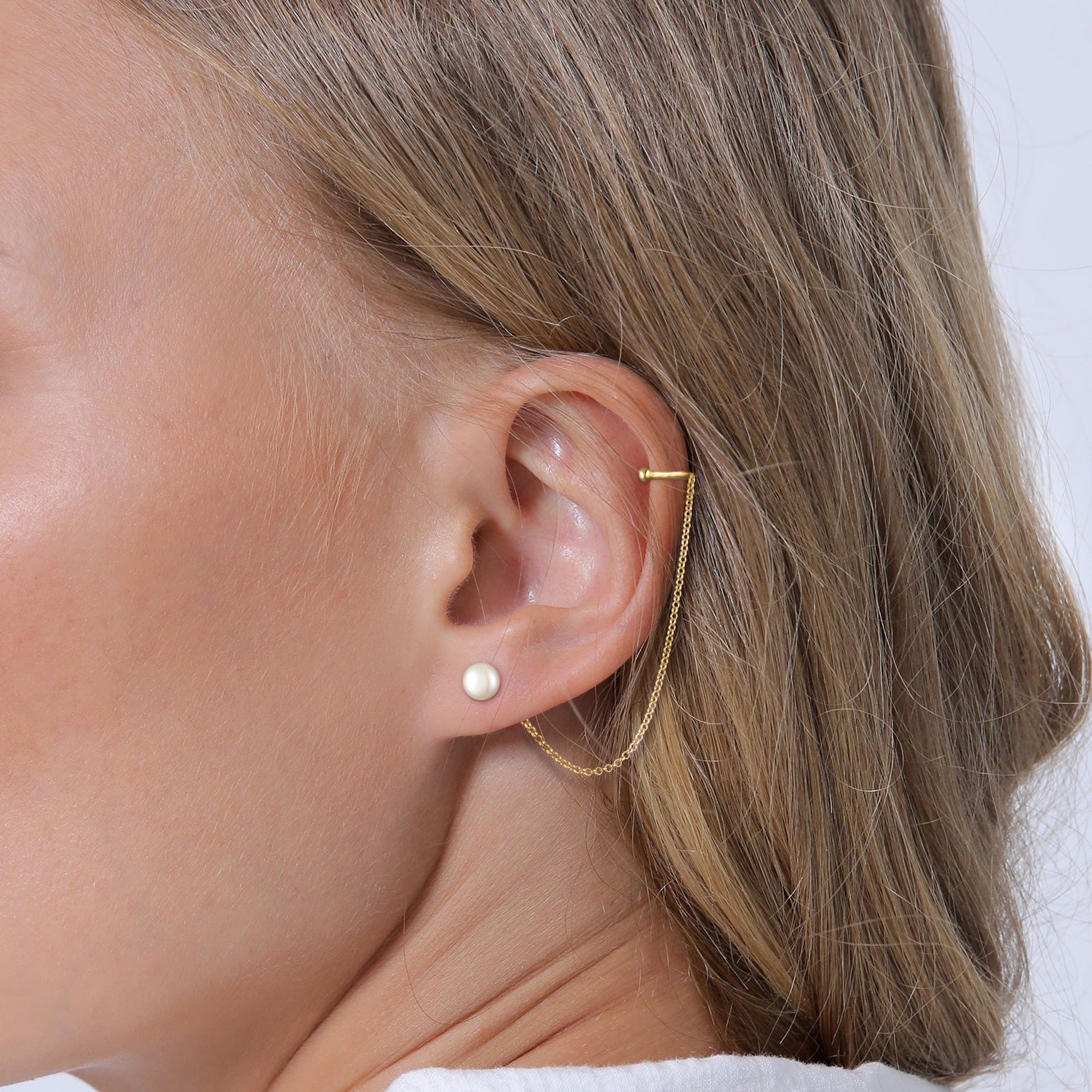 Ohrstecker Ear Chain SuBwasserperle