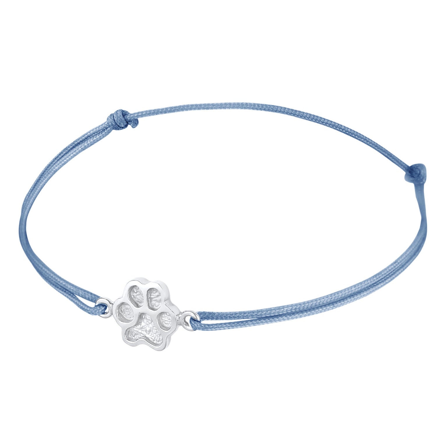 Blau - Elli | Armband Pfote | Textil | 925er Sterling Silber