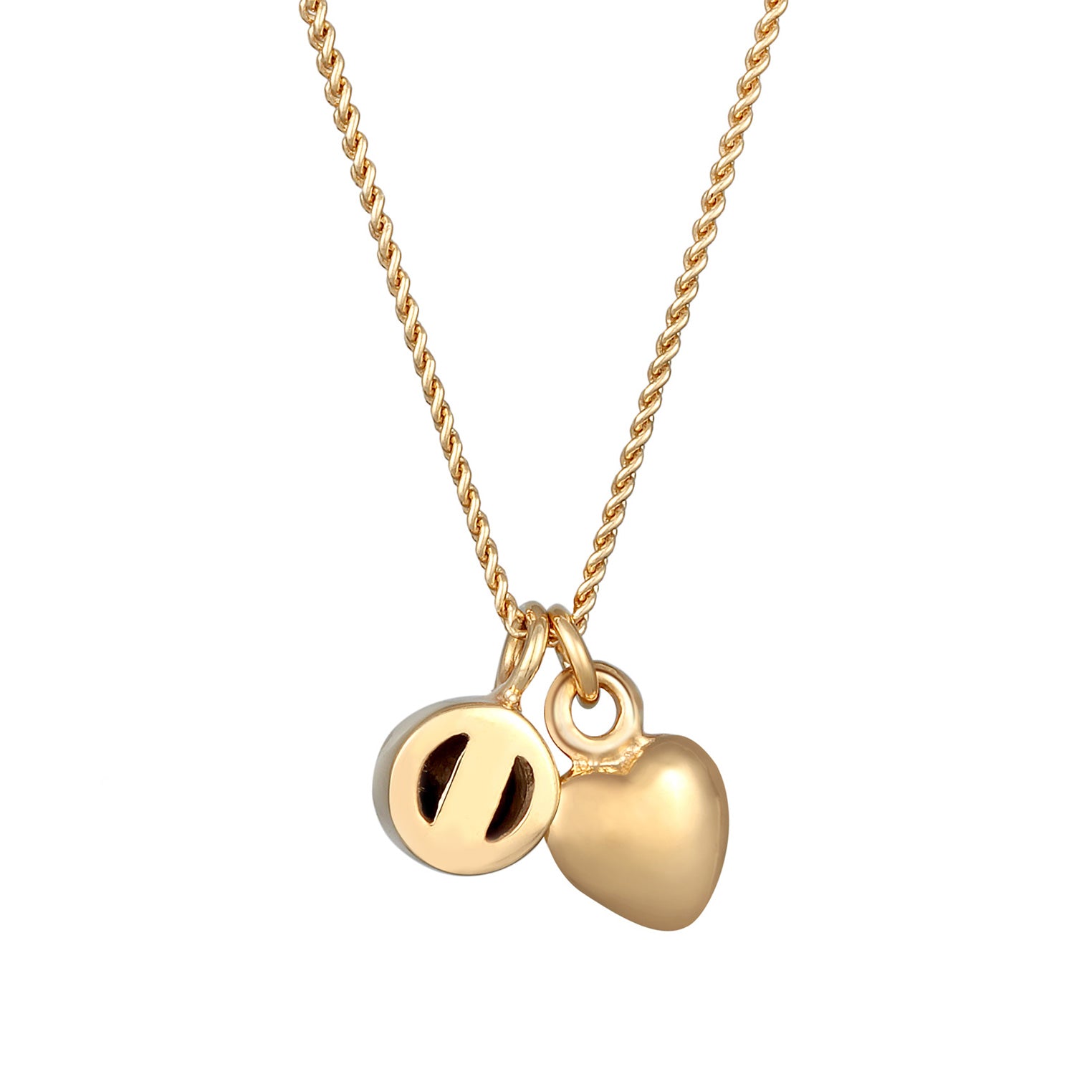 Gold - Elli | Halsketter Solitär Herz | Mit Kristallen von Swarovski® (Weiß) | 925er Sterling Silber Vergoldet
