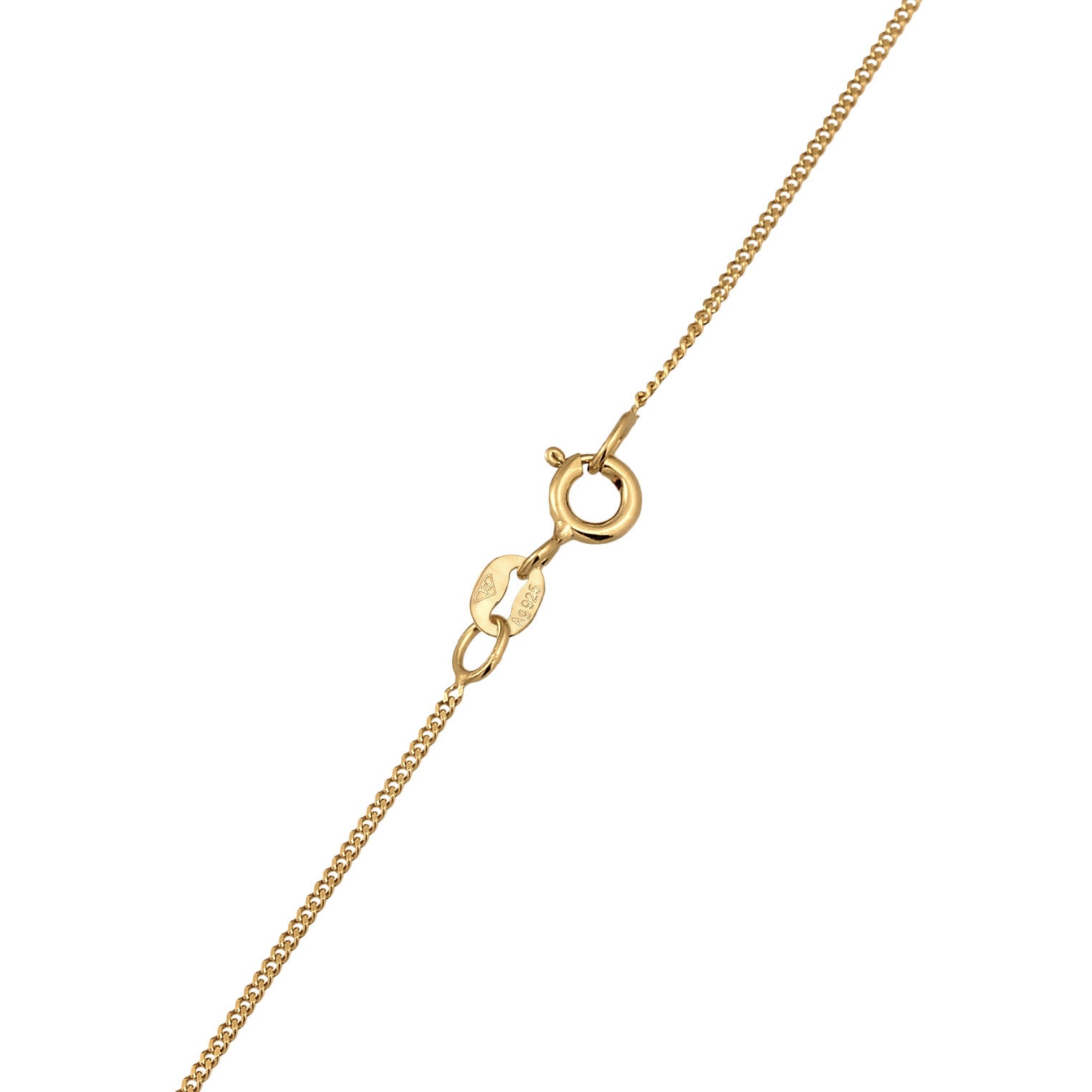 Gold - Elli | Halsketter Solitär Herz | Kristall (Weiß) | 925er Sterling Silber Vergoldet