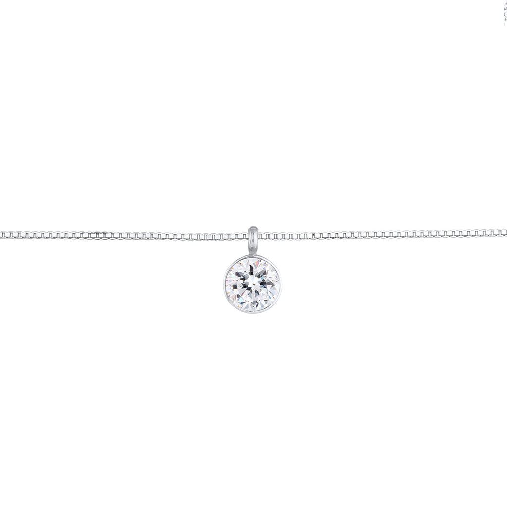 Silber - Elli | Choker Solitär | Mit Kristallen von Swarovski® (Weiß) | 925er Sterling Silber