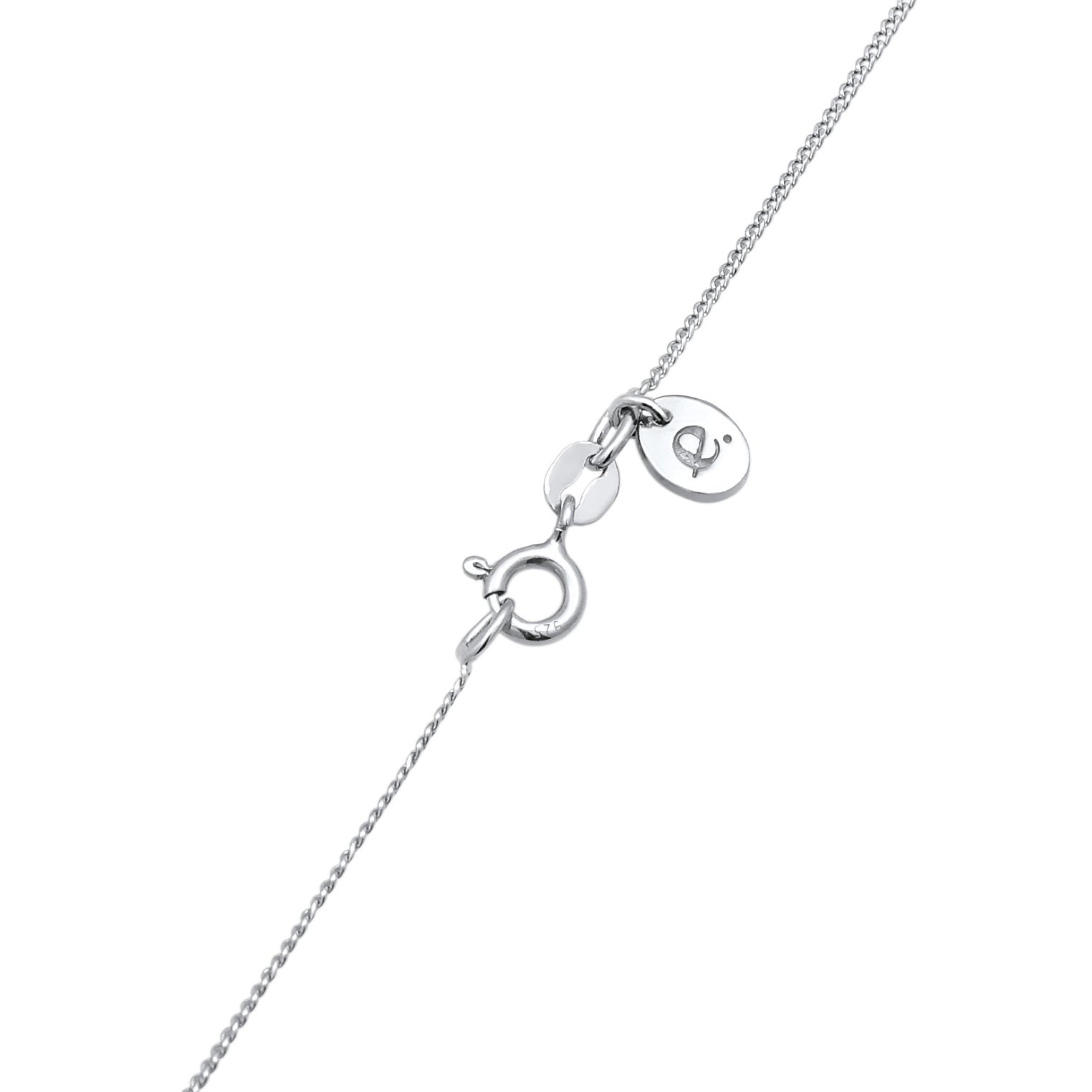 Silber - Elli PREMIUM | Halskette Solitär | Mondstein (Weiß) | 925er Sterling Silber