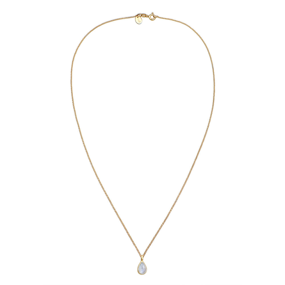 Halskette Solitär | Mondstein (Weiß)