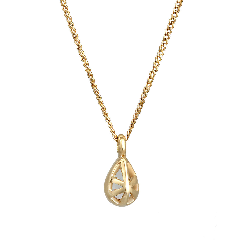 Halskette Solitär | Mondstein (Weiß)