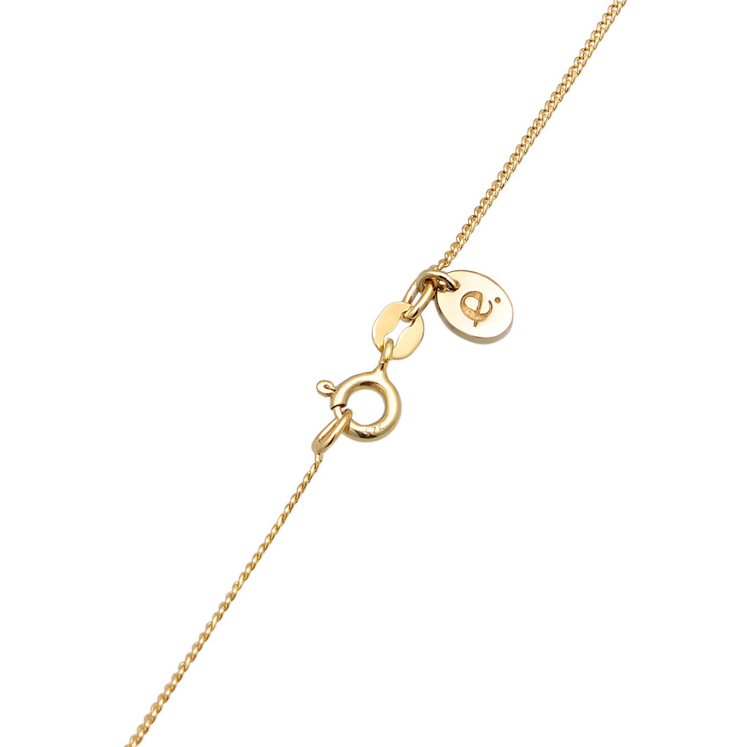 Gold - Elli PREMIUM | Halskette Solitär | Mondstein (Weiß) | 925er Sterling Silber Vergoldet