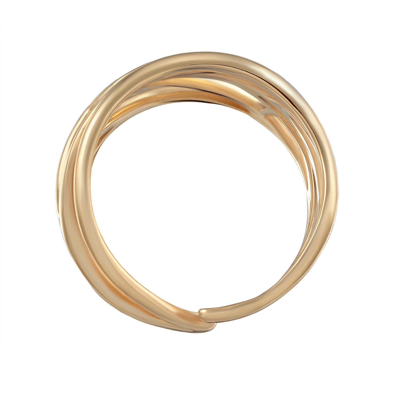 Gold - Elli | Ring Blatt | 925er Sterling Silber Vergoldet