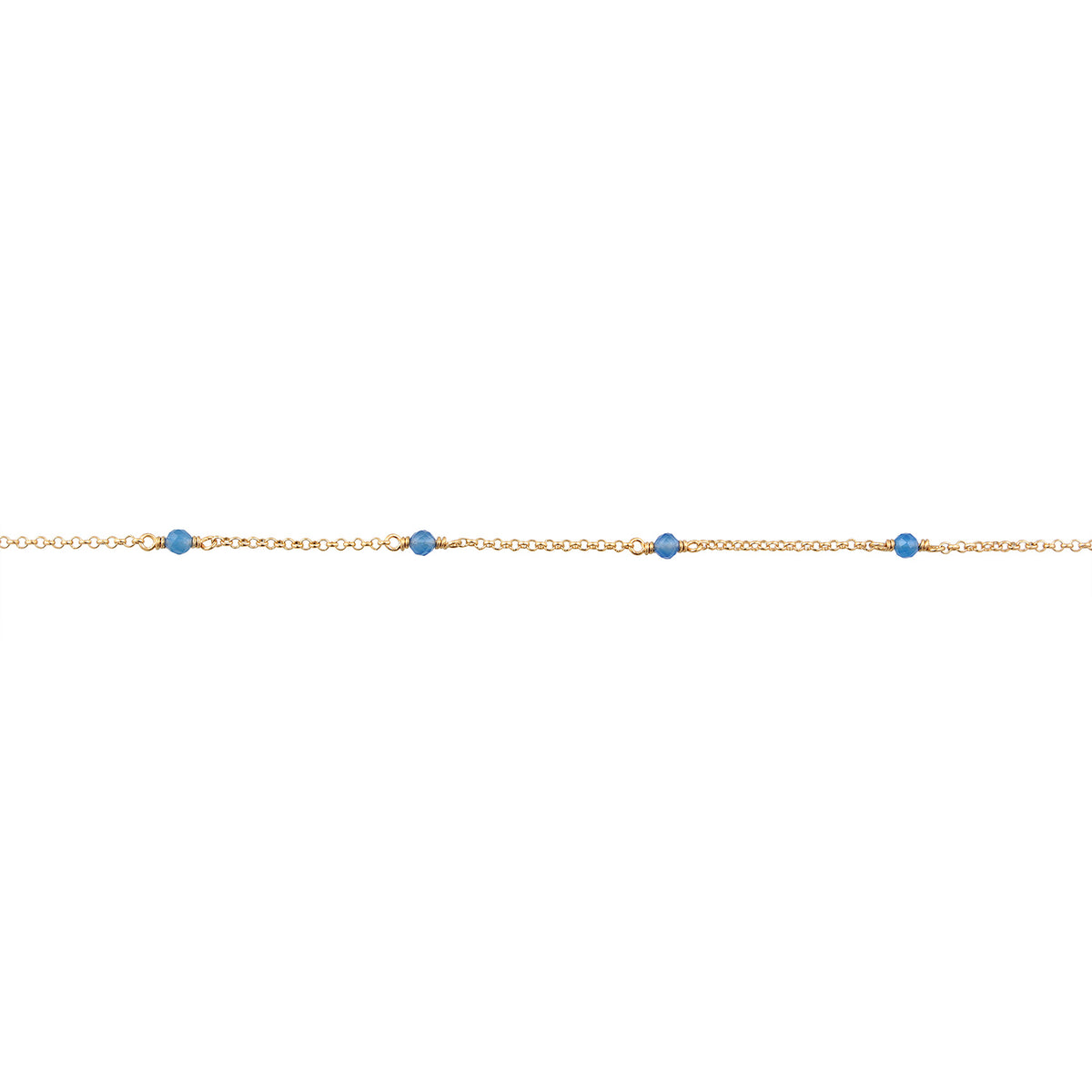 Gold - Elli | Halskette Beads | Achat (Blau) | 925er Sterling Silber Vergoldet