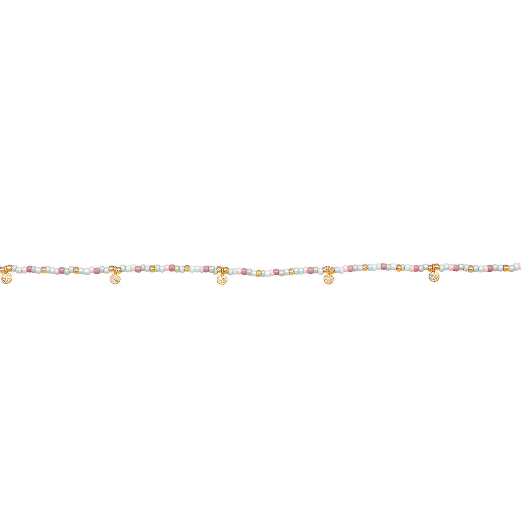 Zweifarbig - Elli | Halskette Plättchen Beads | 925er Sterling Silber Vergoldet