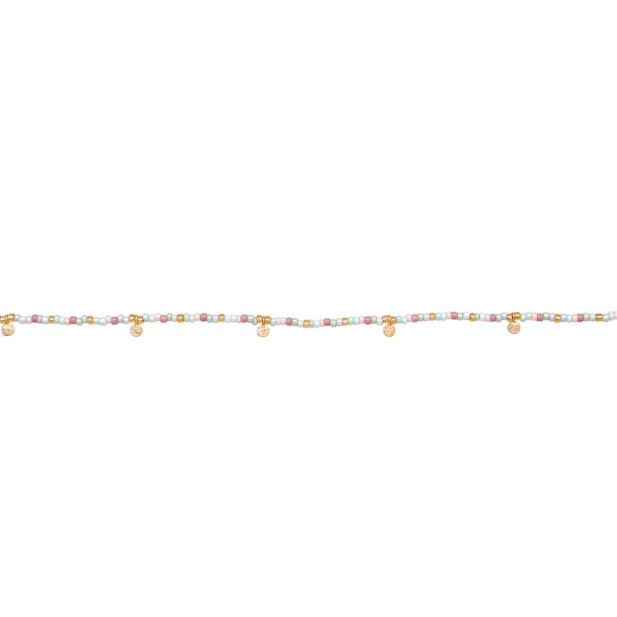 Zweifarbig - Elli | Halskette Plättchen Beads | 925er Sterling Silber Vergoldet