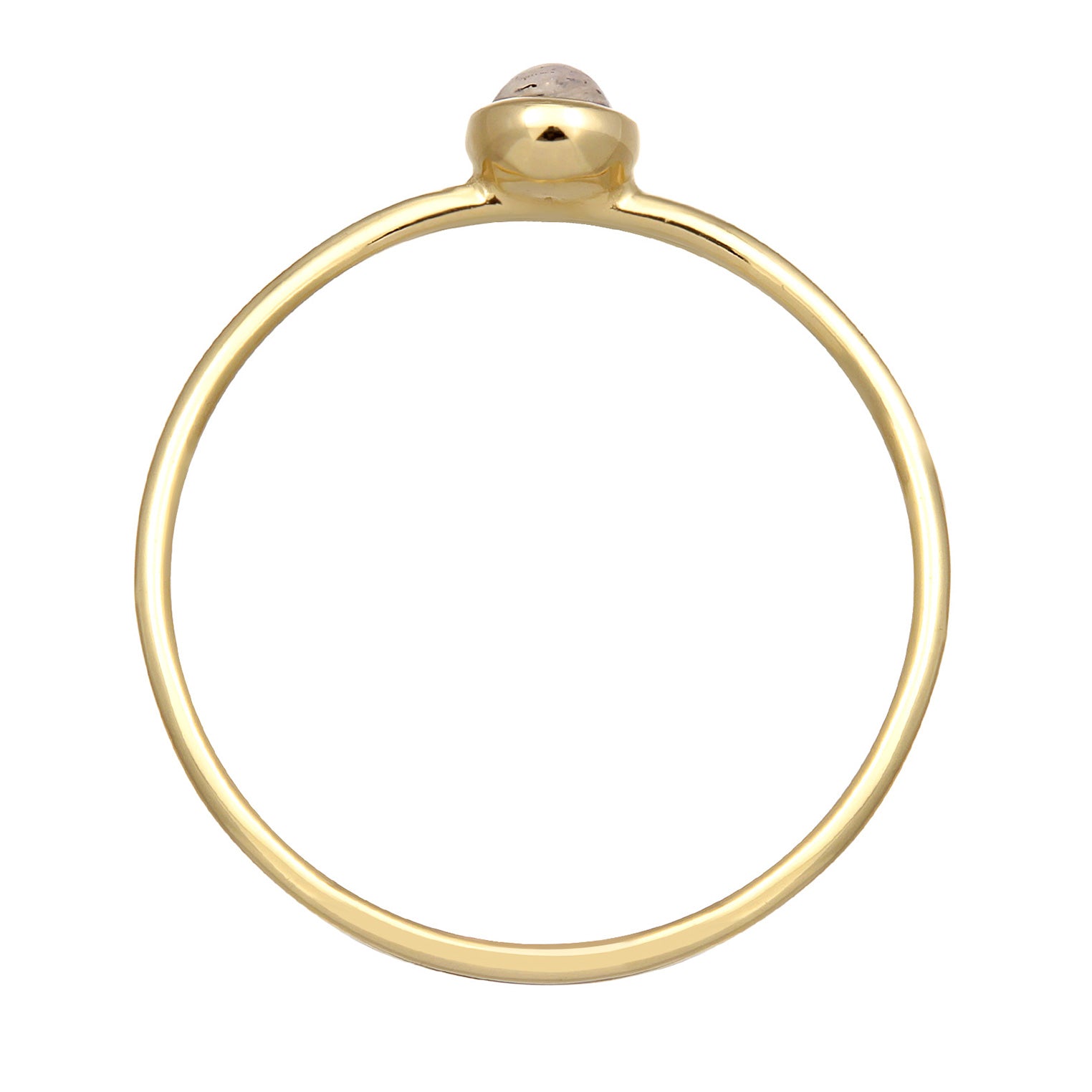 Gold - Elli PREMIUM | Solitär-Ring | Labradorit (Weiß) | 375er Gelbgold