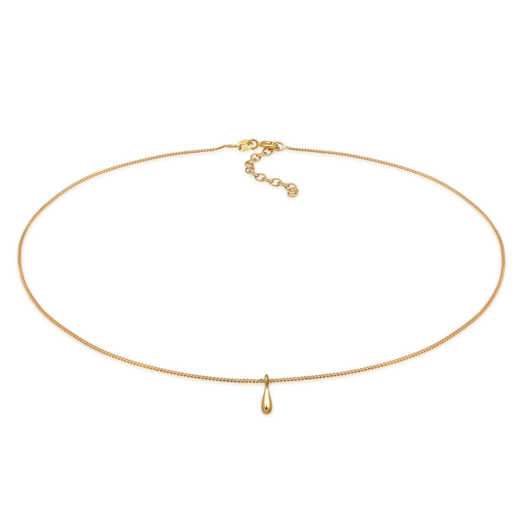 Gold - Elli | Halskette Tropfen | 925er Sterling Silber Vergoldet