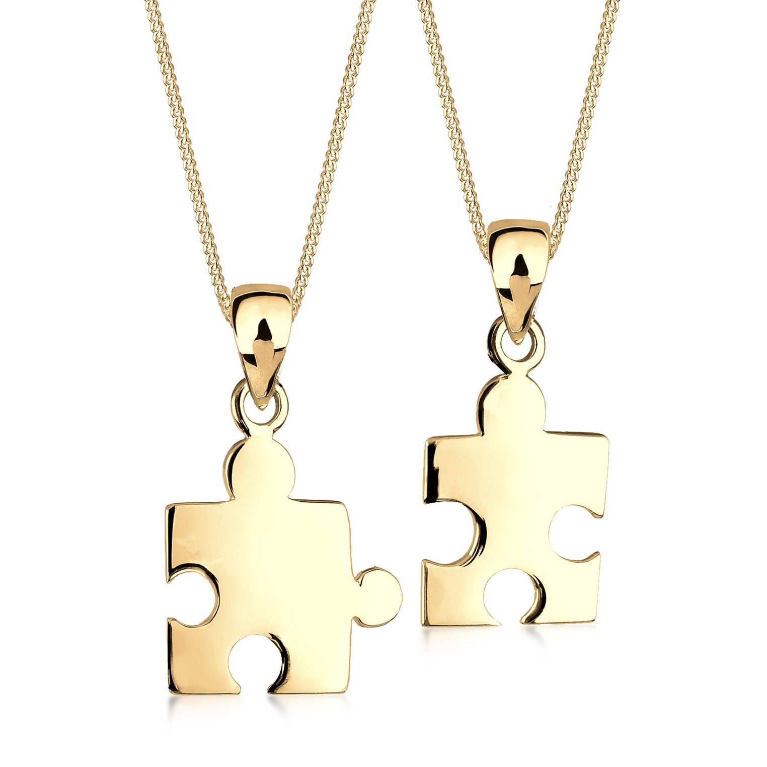 Gold - Elli | Halskettenset Puzzle Stück | 925er Sterling Silber Vergoldet