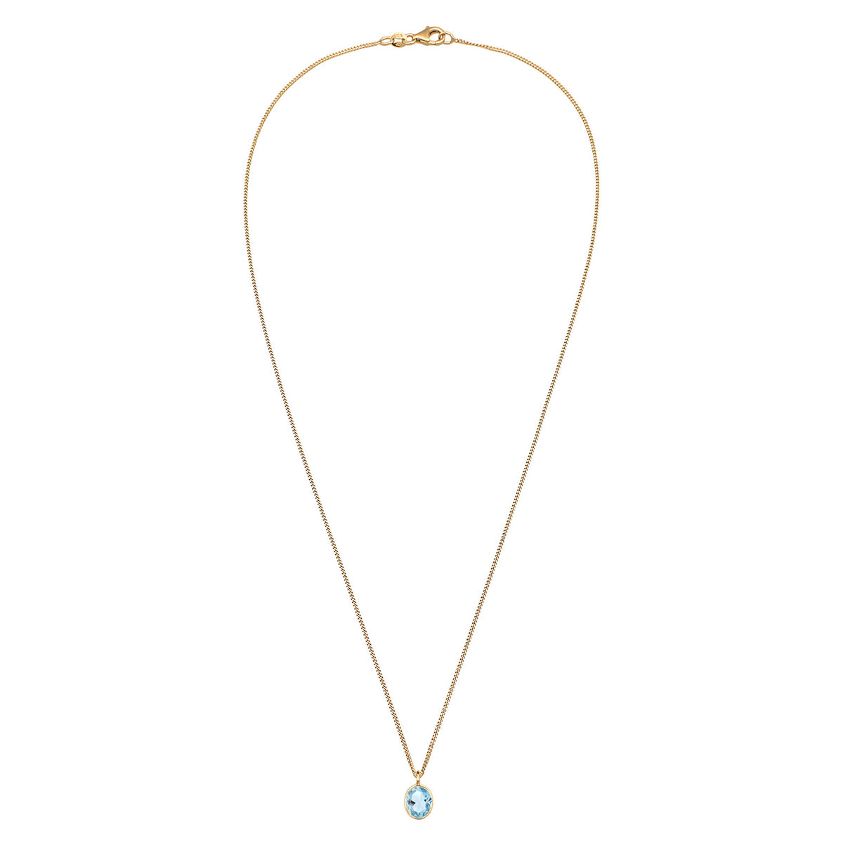 Gold - Elli | Halskette | Topas (Hellblau) | 925er Sterling Silber Vergoldet