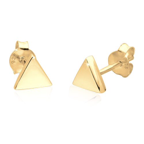 Gold - Elli | Ohrstecker Dreieck | 925er Sterling Silber Vergoldet