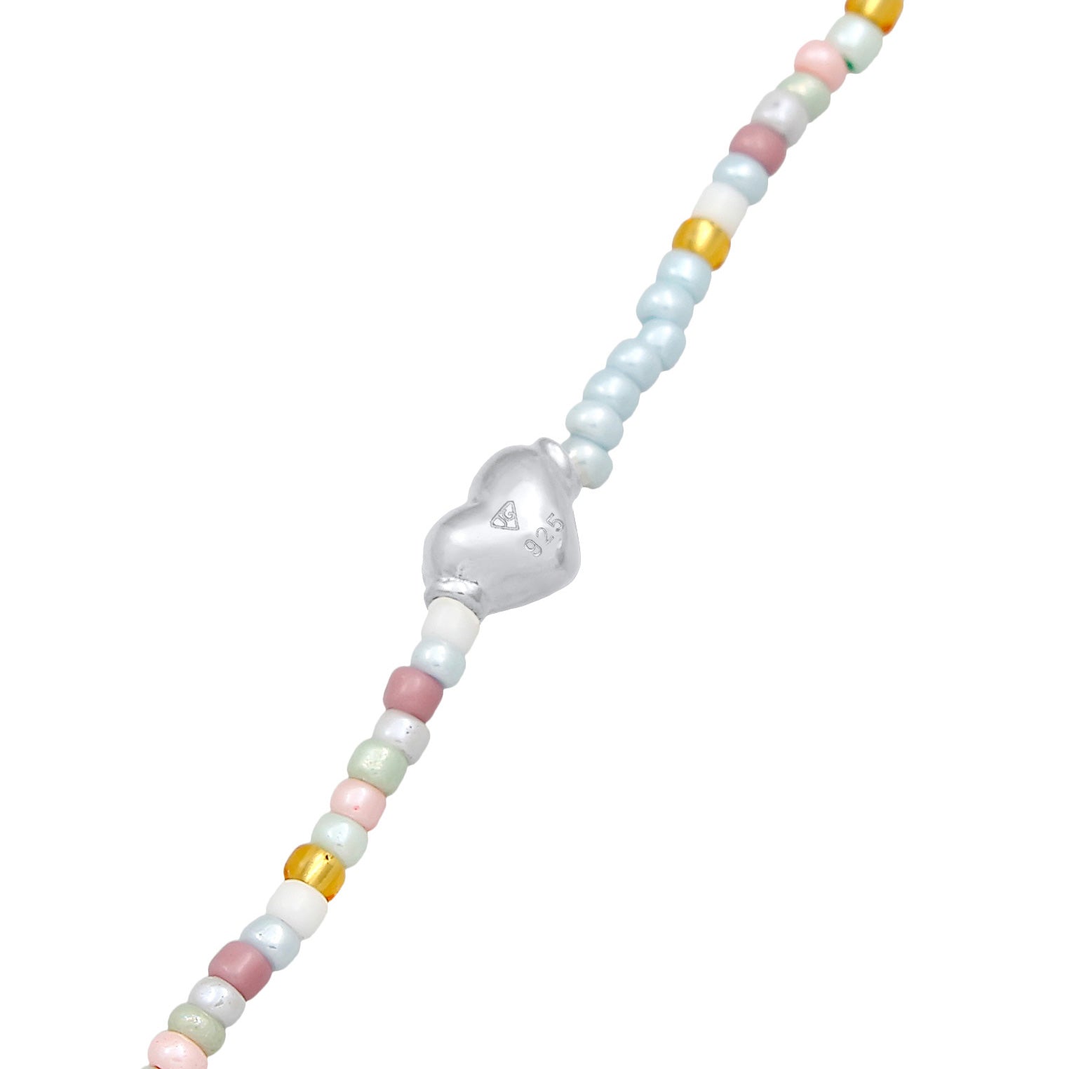 Silber - Elli | Choker Beads Herz | 925er Sterling Silber