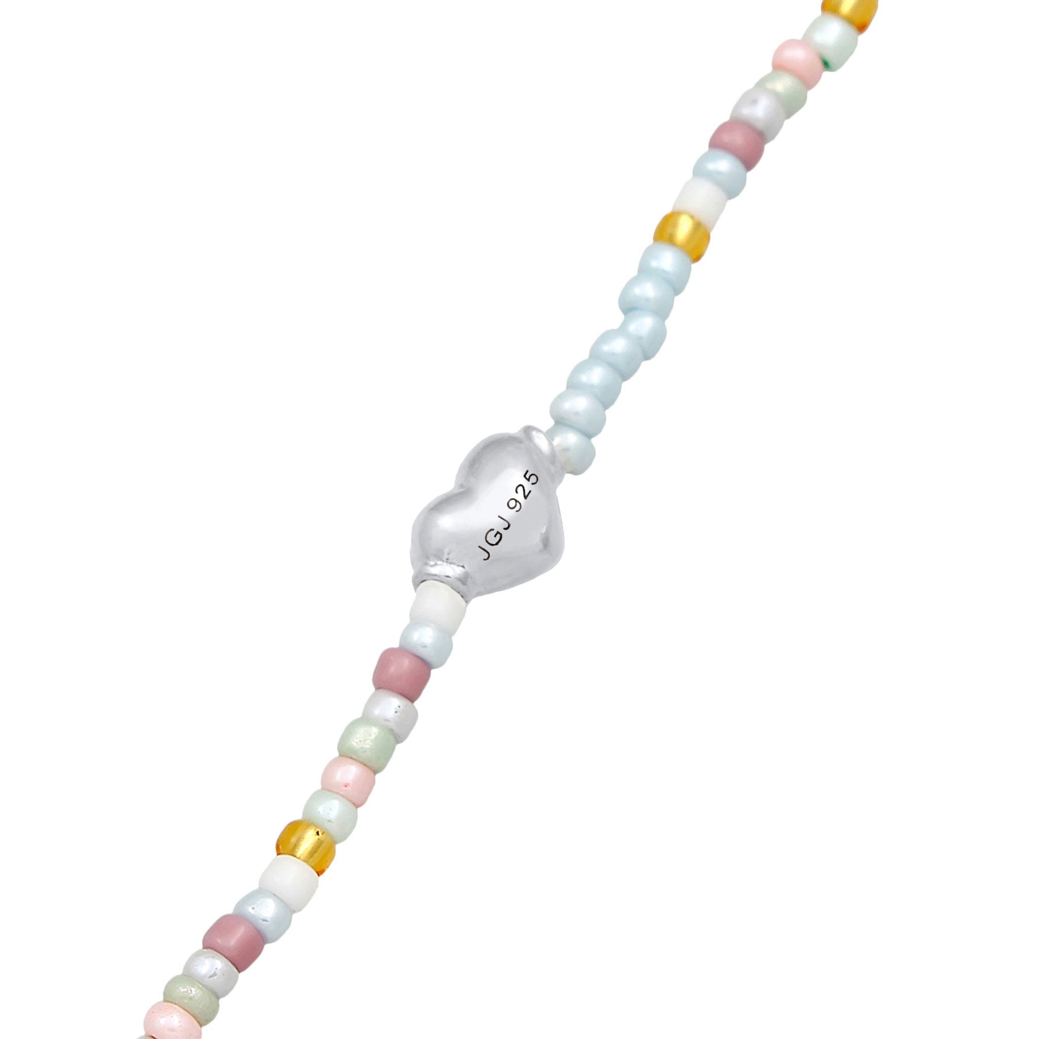 Silber - Elli | Choker Beads Herz | 925er Sterling Silber