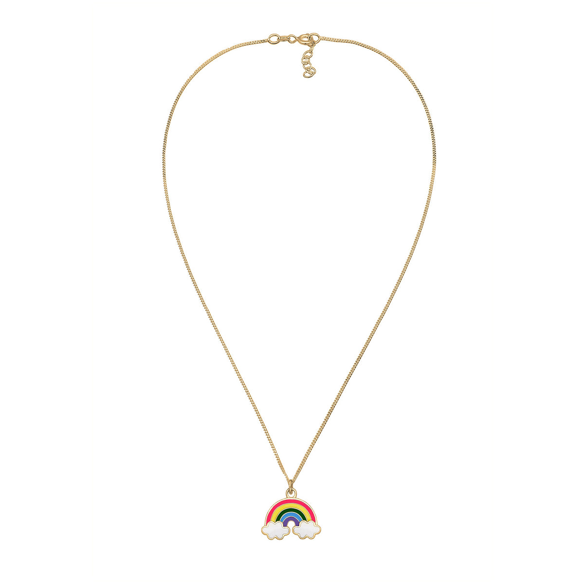 Gold - Elli | Halskette Regenbogen | Emaille | 925er Sterling Silber Vergoldet