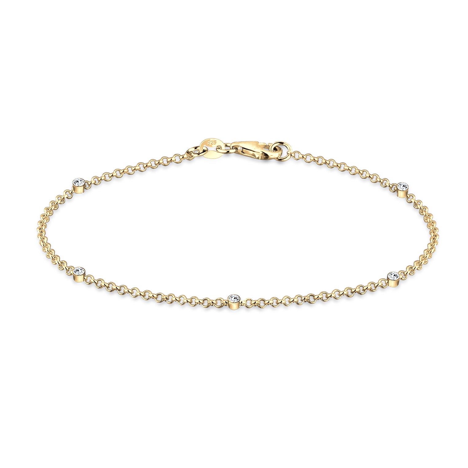 Gold - Elli | Armband | Mit Kristallen von Swarovski® (Weiß) | 925er Sterling Silber Vergoldet