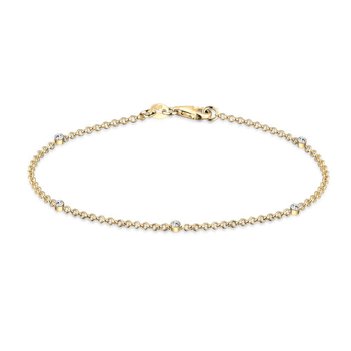 Gold - Elli | Armband | Mit Kristallen von Swarovski® (Weiß) | 925er Sterling Silber Vergoldet
