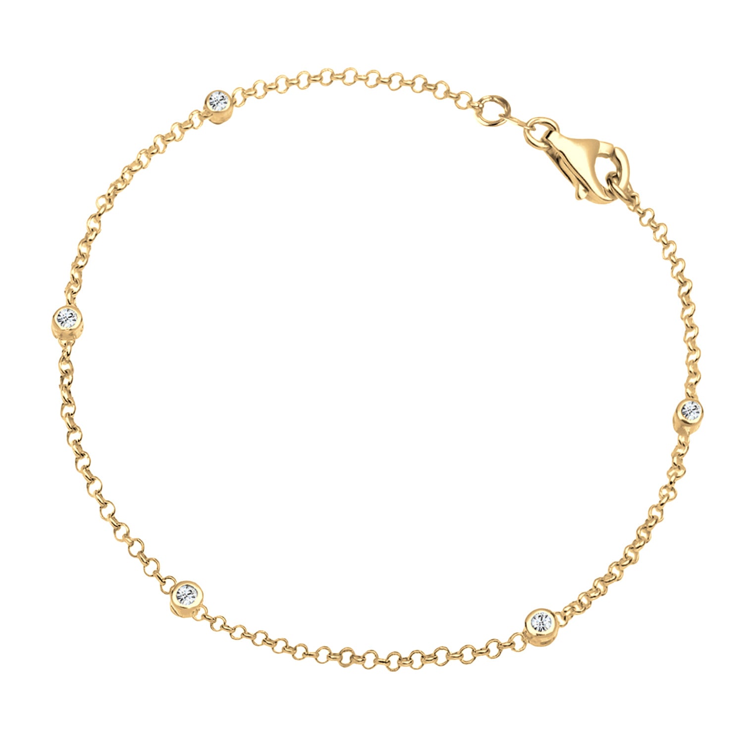 Gold - Elli | Armband | Mit Kristallen von Swarovski® (Weiß) | 925er Sterling Silber Vergoldet