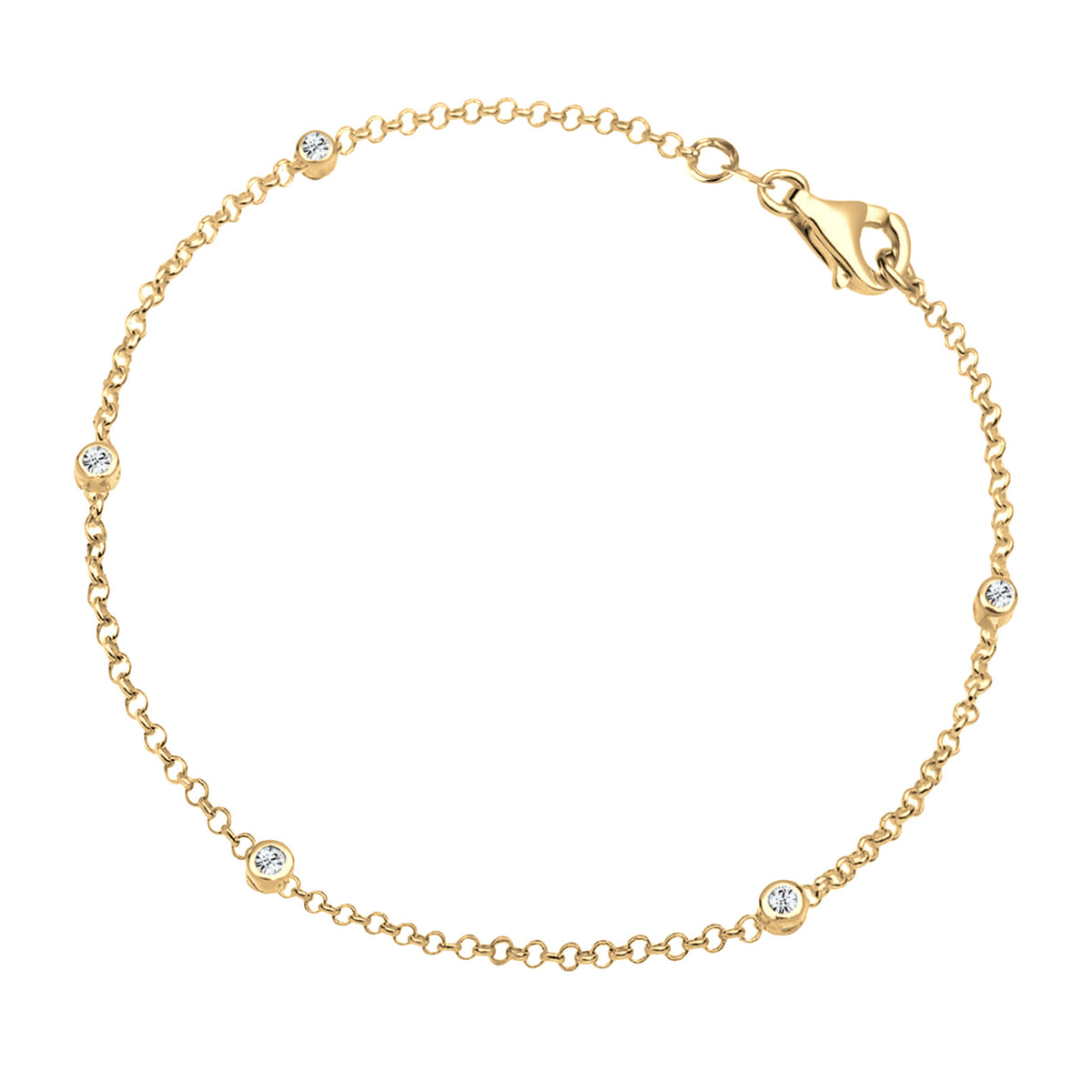 Gold - Elli | Armband | Mit Kristallen von Swarovski® (Weiß) | 925er Sterling Silber Vergoldet