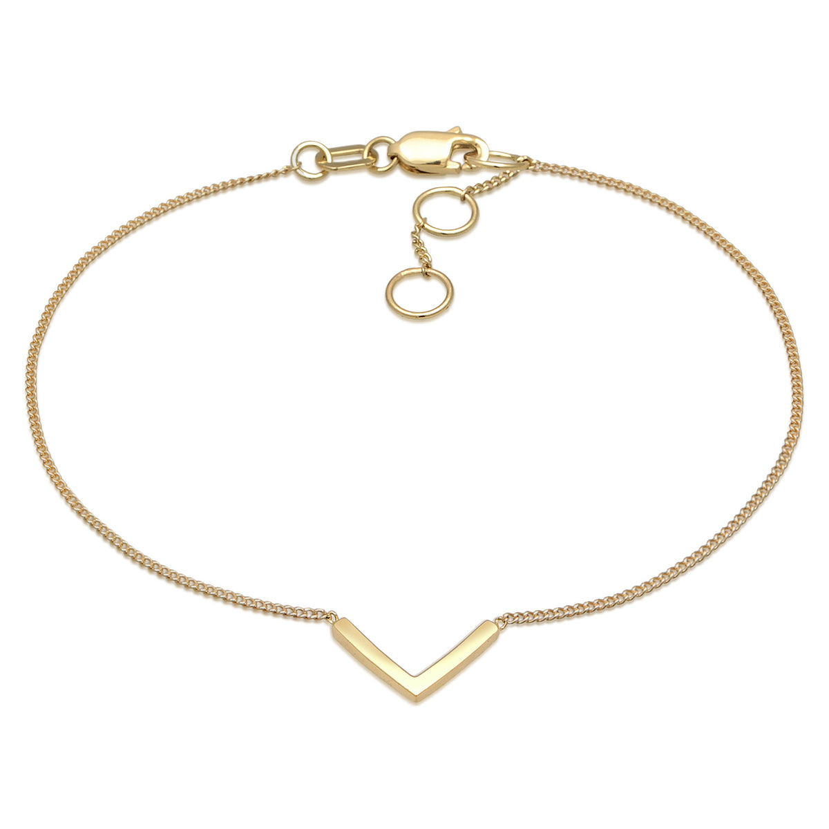 Gold - Elli PREMIUM | Armband V-Anhänger Geo | 375er Gelbgold