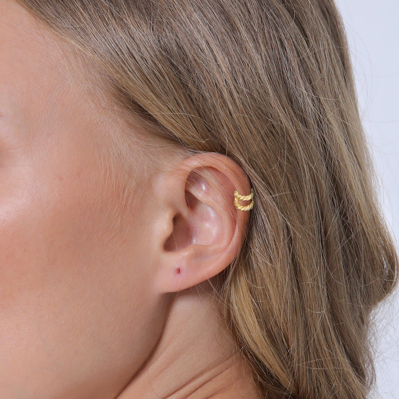 Gold - Elli | Earcuff Twisted | 925er Sterling Silber Vergoldet