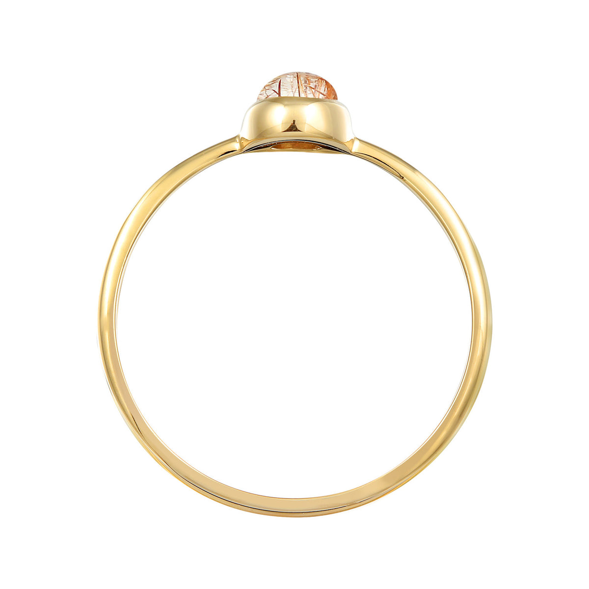 Gold - Elli PREMIUM | Solitär-Ring | Quarz (Rosa) | 375er Gelbgold