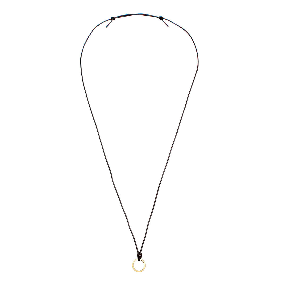 Gold - Elli | Charmträger | Leder | 925er Sterling Silber Vergoldet