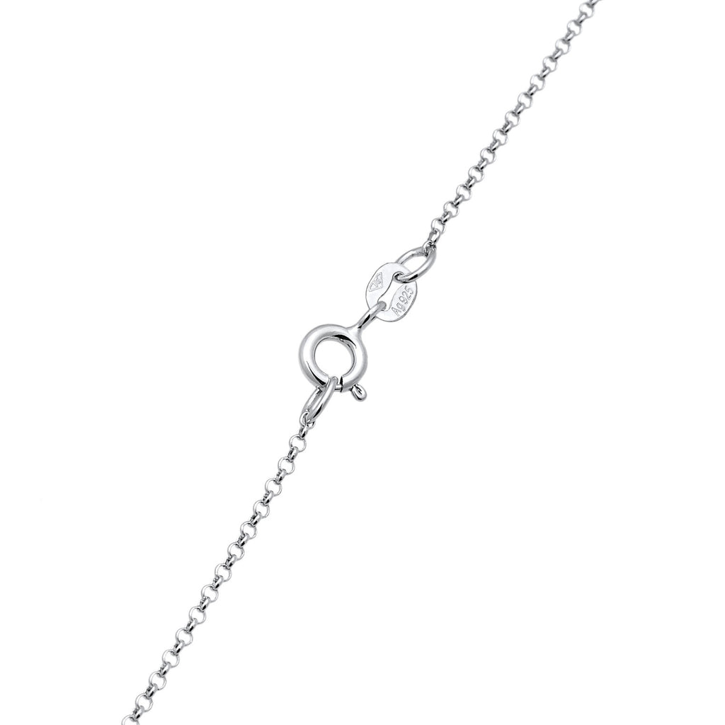 Silber - Elli | Halskette Herz Plättchen | 925er Sterling Silber