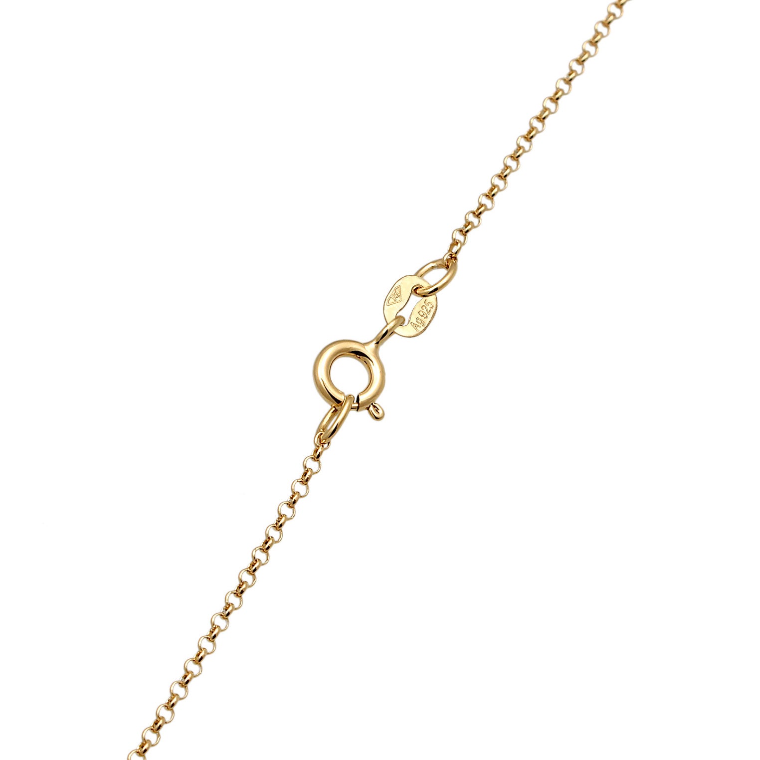 Gold - Elli | Halskette Herz Plättchen | 925er Sterling Silber Vergoldet