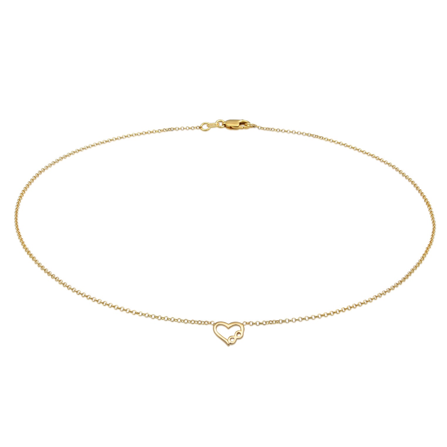 Gold - Elli PREMIUM | Halskette Herz Anhänger Unendlichkeit | 375er Gelbgold
