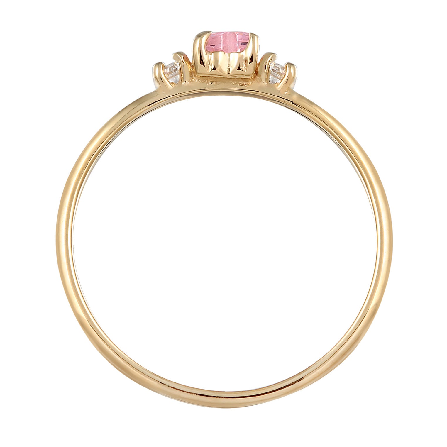 Pink - Elli | Verlobungsring Herz | Zirkonia (Rosa) | 925er Sterling Silber Vergoldet