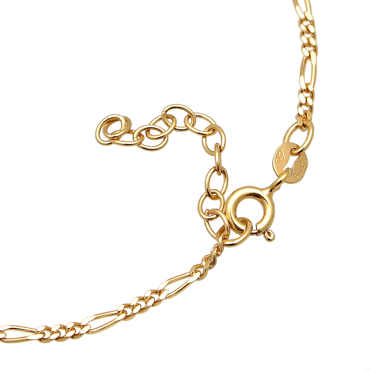 Gold - Elli | Figaro-Handkette | 925er Sterling Silber Vergoldet