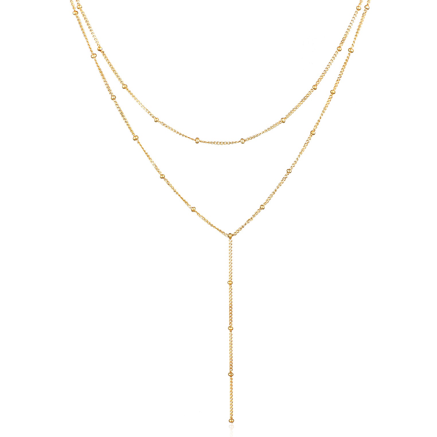 Gold - Elli | Y-Halskette Layer | 925er Sterling Silber Vergoldet